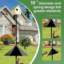 Bird Feeder Pole, 79 Inch Heavy Duty Bird House Pole Mount Kit for Outdoors, Adjustable Feeding Stand, with 2-Hooks, Metal Squirrel Baffle and 5-Prong Base, Black by GreenHaven Gardens