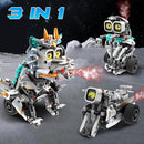 STEM Building Toys for Kids 6-14, Remote & APP Controlled 3in1 STEM Dinosaur Motorcycle Robot Building Kit for Kid with Music Spray, 646 Pcs Building Blocks Set Birthday Xmas Gift Ideas for Boys Girls by TinyTreasures Baby Boutique
