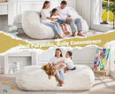 Hobestluk 6FT Bean Bag Chairs Adult Bean Bag with Portable Handle Comfy Large Bean Bag Lounge Chair with Removable Cover for Living Room Bedroom (Stripe White, 6FT) by TinyTreasures Baby Boutique