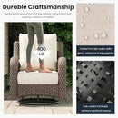 7 Pieces Outdoor Patio Furniture Sets with Rocking Swivel Chairs with 6-inch Thick Cushion and Fire Pit Table for Deck Lawn by GreenHaven Gardens