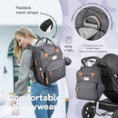 RUVALINO Diaper Bag Backpack, Multifunction Travel Pack Maternity Baby Changing Bags, Large Capacity, Waterproof, Dark Gray by TinyTreasures Baby Boutique