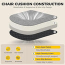 downluxe Indoor Chair Cushions for Dining Chairs, Soft and Comfortable Textured Foam Kitchen Chair Pads with Ties and Non-Slip Backing, 16" x 16" x 2", Dark Grey, 4 Pack by CozyNest Decor
