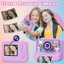 Kids Camera, Upgrade Kids Camera Instant Print, Front Rear Dual Selfie Digital CAM with 1080P Videos, Portable Travel Toy with Games and Music, Christmas Birthday Gift for Boys, Girls and Teens by TinyTreasures Baby Boutique