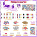 Friendship Bracelet Making Kit, Arts and Crafts Loom Bracelet Maker for Kids, Jewelry String Making supplies with 3 Thread Styles & 6 Bead Types, Christmas Birthday Gifts for Girls Ages 6 7 8 9 10+ by TinyTreasures Baby Boutique