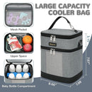 Mancro Breastmilk Cooler Bag with Ice Pack, insulated bottle bag for Daycare and Travel, Double Layer Baby Bottle Cooler Bag Fits 6 up to 9 Ounces for Nursing Moms, Light Grey by TinyTreasures Baby Boutique