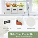 PERFNIQUE Indoor Herb Garden, Herb Garden Planter Set with Tray, Farmhouse Indoor Plant Pots, Windowsill Herb Garden with Drainage(Planter only) for Indoor/Outdoor, Window Pots(White) by GreenHaven Gardens
