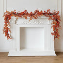 MISSPIN 6FT Pumpkin Berry Garland, Halloween Garland Fall Maple Leaf Artificial Hanging Autumn Vine Leaf Fall Decor Black Maple Fall Leaf Christmas Thanksgiving Halloween Home Decor by CozyNest Decor