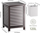 SMIBUY Double Laundry Hamper with Lid, 120L Bamboo Laundry Basket with Removable Liner Bag, 2-Section Clothes Divider Laundry Sorter for Laundry Room, Bathroom, Bedroom (Dark Brown) by CozyNest Decor
