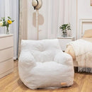 Bean Bag Chair with Filler, Bean Bag Sofa with Tufted Soft Stuffed Filling, Fluffy and Lazy Sofa, Comfy Cozy BeanBag Chairs with Memory Foam for Dorm, Apartment, Living Room (White) by CozyNest Decor