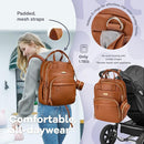 RUVALINO Diaper Bag Backpack, Multifunction Travel Pack Maternity Baby Changing Bags, Large Capacity, Waterproof, Brown by TinyTreasures Baby Boutique