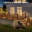 NIORSUN Solar Post Cap Lights Outdoor, 2 Modes LED, Deck Fence Post Solar Lights for 3.5x3.5 4x4 Caps Patio Garden Decoration, Warm White/Cool White Lighting Black 12 Pack by GreenHaven Gardens