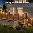NIORSUN Solar Post Cap Lights Outdoor, 2 Modes LED, Deck Fence Post Solar Lights for 3.5x3.5 4x4 Caps Patio Garden Decoration, Warm White/Cool White Lighting Black 4 Pack by GreenHaven Gardens
