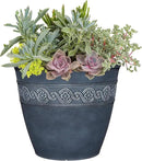 Classic Home and Garden Corinthian Resin Flower Pot Planter, Storm Blue, 10" by GreenHaven Gardens