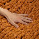 WESHIONGOO Chunky Knit Blanket Throw 50"×60" Knitted Throw Blankets for Couch Bed Fall Throw Blanket Fluffy Soft Blanket with Jumbo Chenille Yarn Thick 100% Handmade (Burnt Orange) by CozyNest Decor