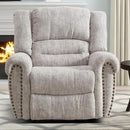 CANMOV Manual Recliner Chair Set of 2, Classic and Traditional Manual Recliner Chair with Comfortable Arms and Back Single Sofa for Living Room, White Grey by CozyNest Decor