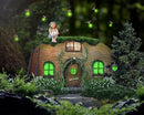 Resin Miniature Fairy Gnome Home Windows and Welcome Door with Fairy Lantern,Glow in Dark Art Sculpture for Trees Outdoor Indoor Garden Yard Wall Decorations by GreenHaven Gardens