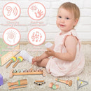 VINJOE Baby Musical Instruments-Toddler Montessori Wooden Musical Toys for Kids 1-3, Neutral Colors Percussion Instruments Set Early Learning Musical Toys for Preschool Educational Birthday Gifts by TinyTreasures Baby Boutique