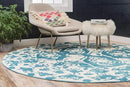 Unique Loom Rosso Collection Vintage Traditional Distressed Blue Round Rug (3' 3 x 3' 3) by CozyNest Decor