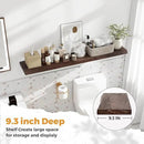 RICHFOCUS Live Edge Elm Floating Shelves - 48" W x 9.3" D Rustic Solid Wood Wall Shelves with Invisible Bracket, Wall-Mounted for Living Room, Bedroom, Kitchen Storage & Display, Set of 1, Walnut by CozyNest Decor