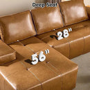 ovios Sectional Cloud Couch for Living Room, Modular Floor Sofa with Plush Corduroy, No Assembly Required, Big Comfy Couches Set with Fluffy Memory Foam, Stupendous U Shaped Sofas with Chaise, Brown by CozyNest Decor