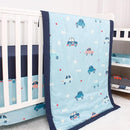 CaSaJa Baby 3-Piece Crib Bedding Set for Boys Girls, Including Soft Quilted Comforter(Blanket), Fitted Crib Sheet and Skirt, Soft Nursery Bedding Set Made of Silky Comfy Materials, Love Cars by TinyTreasures Baby Boutique