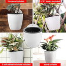 3 Pack Self Watering Wall Hanging Planter Pots Vertical Garden Window Hang Mount Indoor Outdoor Plant Flower Basket for Kitchen Herbs Balcony Railing Shelf Fence Bedroom Trellis Decor Modern White Box by CozyNest Decor
