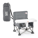 Bright Starts Pop 'N Sit Portable Booster, Indoor/Outdoor Use, Floor Seat with Feeding Tray, Grey, 6 Mos - 3 Yrs by TinyTreasures Baby Boutique