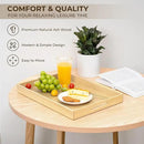 Axeman Wooden Serving Tray with Wood Handles|Ottoman Tray for Breakfast, Bed, Couch|17x12in Ash Wood Coffee Table Trays|Food Drinks Decorative Storage Boards for Ottoman Kitchen, Natural by CozyNest Decor