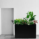 Kozyard 36" x 12" x 24" Metal Rectangular Planter Box Steel Long Box Planter Black Powder Coated Steel Plant Pot All-Weather Use with Partition Panel for Indoor Outdoor for Trees, Plants Flowers by CozyNest Decor