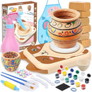 Skirfy Pottery Wheel for Kids Clay Sculpting Tools & Painting Kit,DIY Kits Clay Maker for Beginners with 6 Packs Clays,Birthday Gift Toys for Boys,Art&Crafts Kits for Ages 6-8 8-12 by TinyTreasures Baby Boutique