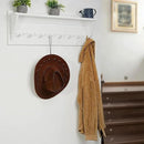 WEBI Coat Rack Wall Mount with Shelf,8 Peg Hooks,34" Long Entryway Wall Shelf with Hooks Underneath for Hanging Coats,Caps,Jacket,Clothes,White by CozyNest Decor