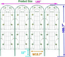 4 Pack Metal Garden Trellis 86.7" H Garden Fence Rustproof Trellis for Climbing Plants Support Roses Flower Outdoor Lawn Green-Blue Tall Trellis by GreenHaven Gardens
