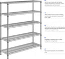 2200 Lbs 5 Tier Storage Rack Metal Wire Shelving Unit, Storage Standing Shelf Organizer for Laundry Bathroom Kitchen Pantry Closet Garage, Chrome 17.7" D x 59.1" W x 70.4" H by CozyNest Decor