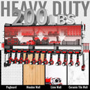 Large Power Tool Organizer Wall Mount-12 Drill Holder, Metal Heavy Duty Garage Tool Storage Shelves with Screwdriver Plier Holder, Gifts Idea for Men Dad Husband by GreenHaven Gardens