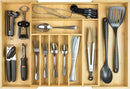 Premium Silverware, Flatware and Utensil Organizer for Kitchen Drawers, Food-Safe Contract Grade, Expandable from 14 to 25 In, Natural Bamboo by CozyNest Decor
