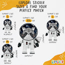 Solar System Wall Decals Astronaut Animals - Peel and Stick Outer Space Stickers with Planets and Stars for Kids Room, Boys or Girls Bedroom, Toddler Nursery, Playroom, Daycare Wall Decor -L Size by TinyTreasures Baby Boutique