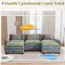 URRED Modular Sectional Sofa Comfy Cloud Couch, Modern Chenille Sofa Sleeper Deep Seat Couches with Ottoman/Pillows for Living Room (Gray, 117'' - U Shape) by CozyNest Decor
