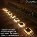 Lacasa Solar Deck Lights, 8 Pack 30LM LED Dock Lights Warm White 2700K, Outdoor Solar Powered Step Lights Light up All Night IP68 Waterproof Auto ON/Off for Garden Stairs Driveway Pathway Lighting by GreenHaven Gardens