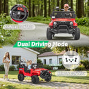 2 Seater Ride On Car Truck with Remote Control XL, Kids 24V Battery Powered Electric Vihicle w/21 in Seat, 3 Speeds, 2WD/4WD Switichable, Shock Absorbers,Bluetooth, Flower, Gift Choice by TinyTreasures Baby Boutique