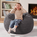 Homguava 2FT Bean Bag Chair,Teardrop Bean Bags Small Beanbag Chair with Memory Foam Filled and Ultra Soft Corduroy Cover for Living Room, Bedroom (Small,Grey) by TinyTreasures Baby Boutique
