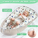 KISS GOLD Baby Lounger - Breathable Soft Cotton Cover Baby Lounger Nest, Babies Essentials Gifts, Portable Lounger for Baby Tummy Time Floor Playing Seated Support for Home and Travel by TinyTreasures Baby Boutique