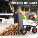 VEVOR 800lbs Poly Dump Garden Cart, Heavy Duty Yard Dump Cart Wagon, 4 Wheel Wheelbarrow with 10in Tires, 180°Rotating Handle, Steel Frame and Quick Release System by GreenHaven Gardens