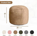 HIGOGOGO Round Stuffed Pouf Ottoman, Corduroy Poufs with High-Density Foam Filling, Furry and Fluffy Pouf Foot Stool Storage Ottoman, 20 X 15 Floor Poufs Foot Rest for Living Room, Brown by CozyNest Decor