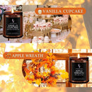 Fall Candles Set, 4 Pack Candles for Home Scented Natural Soy Wax, Autumn Gifts Set for Women Men, Fall Fragrance of Spice/Vanilla Cupcake/Apple Wreath/Hello Fall by CozyNest Decor