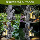 Solar Garden Outdoor Statues Rabbit with Solar Lantern,Outdoor Bunny Figurines Decorations,Lawn Decor Bunny Statue for Patio, Balcony, Yard Ornament,Unique Housewarming and Easter Gifts by GreenHaven Gardens