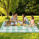 Extra Large Picnic Blanket Waterproof,80"x 80"Foldable Machine Washable Beach Blanket,Outdoor Blanket for 6-8 Adults,Suitable for Indoor Crawling,Park Beach,Camping,Hiking,Family Travel(Light green) by TinyTreasures Baby Boutique