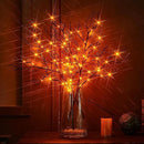 Birchlitland Halloween Branch Lights with Timer Battery Operated 75 LED Orange Fairy Lights, Lighted Black Willow Branches 21IN for Home Decor by CozyNest Decor