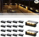 SOLPEX Solar Fence Lights, 6 LEDs Solar Lights Outdoor Waterproof Solar Powered for Deck, Stair, Front Porch, Balcony, Walkway, Garden, Yard, Patio, Pool Decor, IP65 Waterproof (16 Pack, Warm White) by GreenHaven Gardens