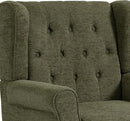 UIXE High Back Accent Chair, Upholstered Armchair in Fabric for Living Room, Retro Wingback Arm Chair Comfy Single Sofa Bedroom Reading Seat with Solid Wood Legs - Green by CozyNest Decor