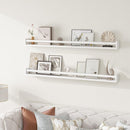Fun Memories Nursery Book Shelves - Rustic Natural Solid Wood Floating Bookshelf for Kids - Wall Book Shelves for Kids Room (White, 48inch - 2P) by TinyTreasures Baby Boutique